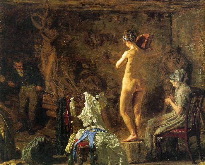 Thomas Eakins William Rush Carving his Allegorical Figure of the Schuylkill River oil painting picture